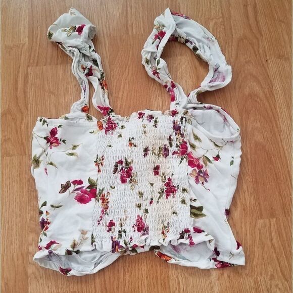 NEW Wayf Calais Floral Print Crop Top Sz Small - Picture 5 of 8